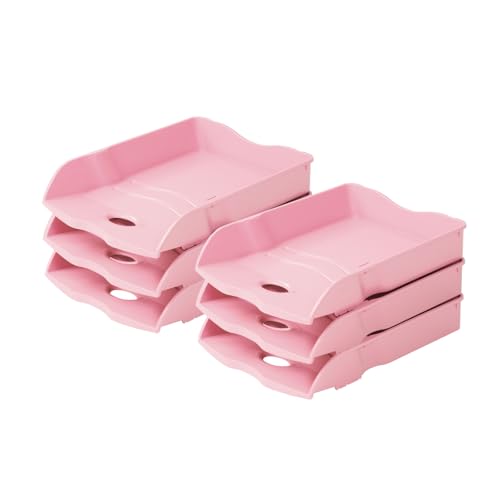 Corbeilles à courrier HAN Re-LOOP rose pastel recyclées lot de 6