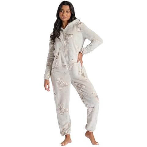 Undercover Ladies Taupe Teddy Bear Onesie Cover