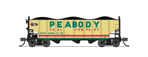 Broadway Limited 7163 3-Bay Hopper, Peabody Coal, Yellow/Green/Red, 2-Pack B, N (Fantasy Paint Scheme)