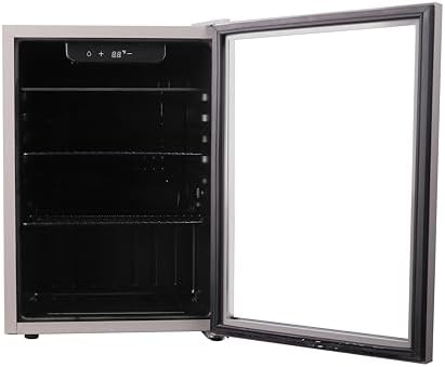 Frigidaire EFMIS9000AMZ, Beverage Fridge Refrigerator with Glass Door, Compact Mini Fridge with Digital Temperature Control Fits 88 Cans or 25 Bottles, 74L Capacity - 19.29D x 25W x 17.51H, Silver