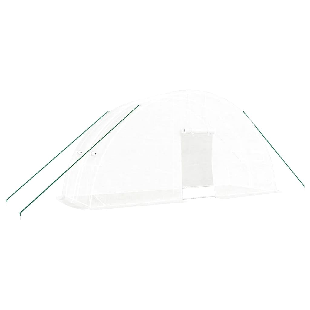 Homgoday Invernadero con Estructura de Acero Blanco 12 m² 6x2x2,85 m, Invernadero Caseta Jardín Terraza Plantas Semilla Cultivo Huerto Verduras Cubierta Casero