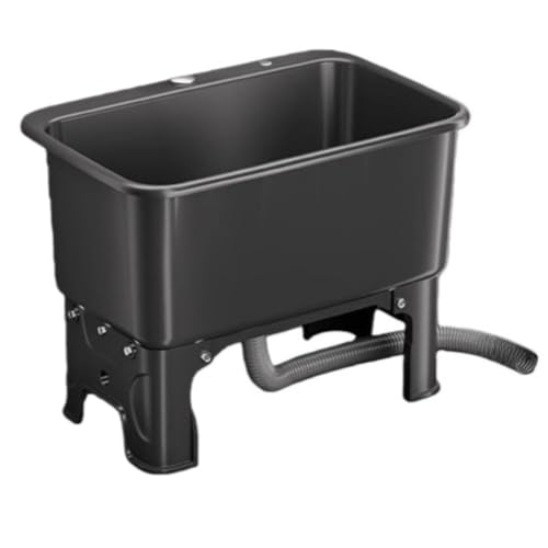 ZMBJ簡易流し台 キッチンシンク 屋外用 プラスチック 低い ガーデン流し台 蛇口なし 自立型 深型シンク ガーデン キャンプ 家庭 工場 組立簡単 持ち運び可能 (手動排水(大),A)