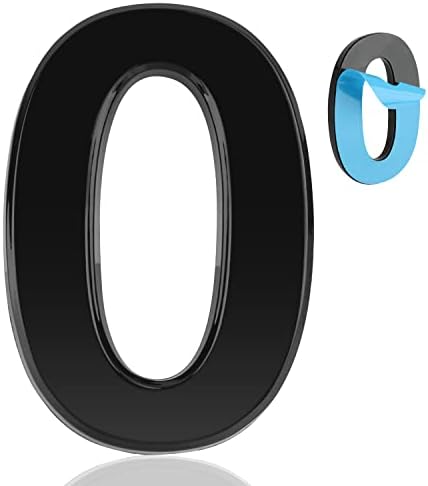 Becizy 4 Inch Modern House Number, Self-adhesive Numbers Mailbox Numbers, Street Home Address Number Door for Apartments Office, Easy to Install without Tools (Number 0) (Y-2)