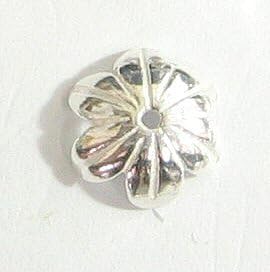 4 pcs .925 Sterling Silver Flower Caps Bead 10mm / Flower/Bright