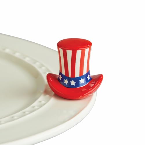 nora fleming Home of the Free (Uncle Sam Hat) A53 - Hand-Painted Ceramic Holiday Decor - summer Minis for the Home and Office