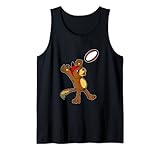 Lustiger Rugby Spieler Hund Fängt Rugby Ball Kostüm Tank Top