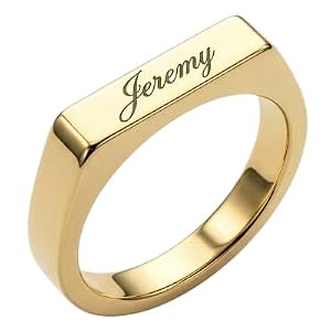 Custom Signet Rings for Women, Engraved Name Rings with Roman Numerals