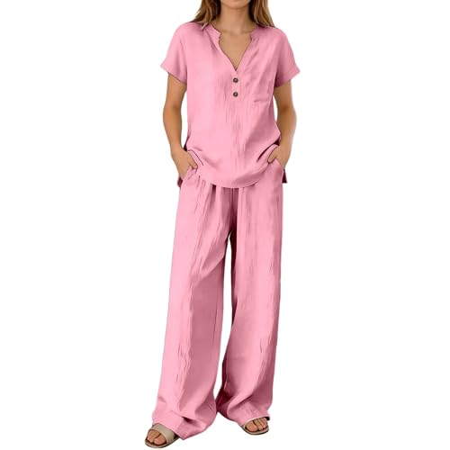 Combinaison de jogging en lin et tenue d'été 2 pièces pour femme ensemble léger de sport