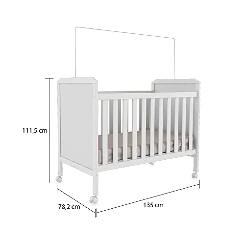Berço e Mini Cama Peroba Cloe 100% MDF - Branco