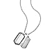 Fossil Herrenhalskette aus Edelstahl mit Karabinerverschluss Dog tag, Silber und Schwarz