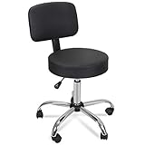 Hydraulic Swivel Medical Salon Stool Clinic Spa Massage Stool Rolling Manicure Chair W/ Backrest for Tattoo Facial Spa
