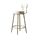 Taburetes de Bar con Altura de Mostrador Taburete Alto con Respaldo Cojín Moderno de Terciopelo con Patas de Metal Dorado y Taburete de Bar,Silla de Desayuno de Cocina para Caf(Size:75cm,Color:blanco)