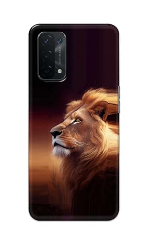 Image of PRINTFIDAA Printed Hard Back Cover Case for Oppo A54 5G | Oppo A74 5G | Oppo A93 5G | Oppo A93s 5G Back Cover (Danger Lion) -112