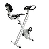 Skandika Foldaway X-1200 Heimtrainer Fahrrad | Fitness X-Bike, klappbar, 8 Widerstandsstufen, Pulssensoren, LCD-Display, Tablethalterung, gepolstert, bis 190 cm | Faltbarer Indoor Hometrainer (weiß)