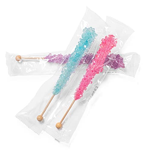 Mermaid Rock Candy Crystal Sticks - 10 Indiv. Wrapped - Pink, Light Blue, Lavender #TOP1