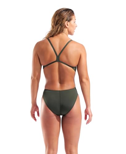 Image of Arena Women's Solid Team Swimsuit Challenge Back MaxLife Open Back Bathing Suit Athletic Swimwear