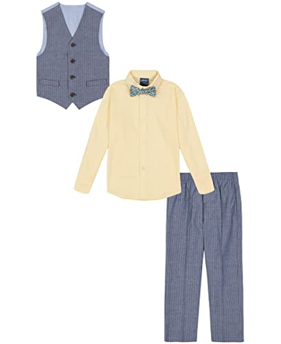 Image of IZOD Boys' 4-piece Formal Dress Up Suit Set, Vest, Pants, Collared Shirt, and Tie