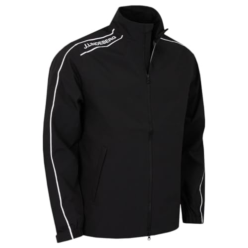 Image of J.Lindeberg Mens Theo Waterproof Golf Rain Jacket - Black - S