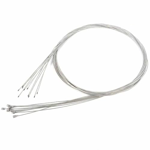 10pcs Stainless Steel Bike Shift Cable, Cycle Stainless Steel Gear Cable Inner, Bike Derailleur Cable Road Shift Cable Inner Shift Cable Universal for Common Bikes Mountain Bikes City Bikes