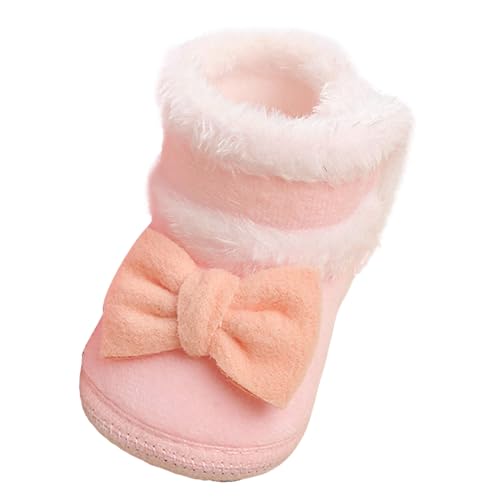 Patucos Bebe Zapatillas Recien Nacido Invierno Botas Niña Niño Cálidos Suave de Suela Zapatos Primeros Pasos Botines con Forro Polar Zapatillas Casa Terciopelo Antideslizante Bebé con Lazo