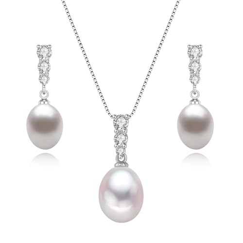 BAMIKI Pearl Necklace and Earrings Set image