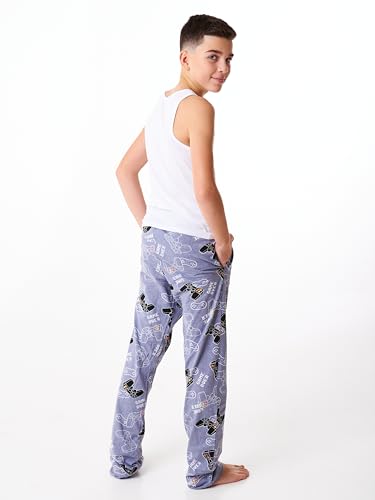 MOR Jungen Schlafanzughose Lang Pyjamahose Kinder (Grau, 158)