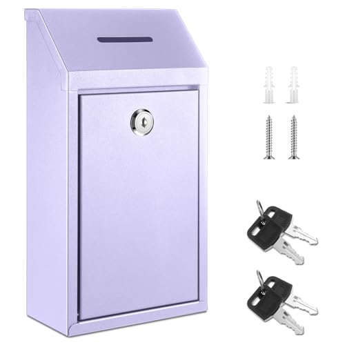 Yaocom Metal Money Box,Morandi Purple,10.24 x 5.71 x 2.95 Inch,No Lid