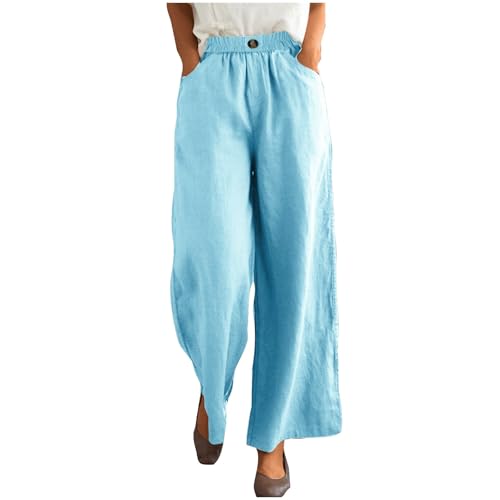 Pantalones deportivos de talla grande para mujer, pantalones deportivos anchos y rectos, holgados, casuales, cintura media, color sólido, pierna ancha, pantalones casuales, pantalones deportivos