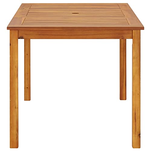 Vidaxl Solid Acacia Wood Patio Table Patio Dining Dinner Balcony Backyard Terrace Dinette Wooden Table Home Outdoor Furniture 55.1" #TOP2