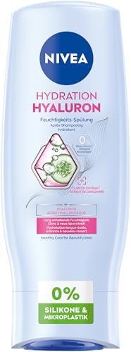 NIVEA Hydration Hyaluron Feuchtigkeits-Spülung, feuchtigkeitsspendende Haarspülung mit Hyaluron & Gurkenextrakt, Conditioner für strahlenden Glanz & neue Spannkraft (200 ml)