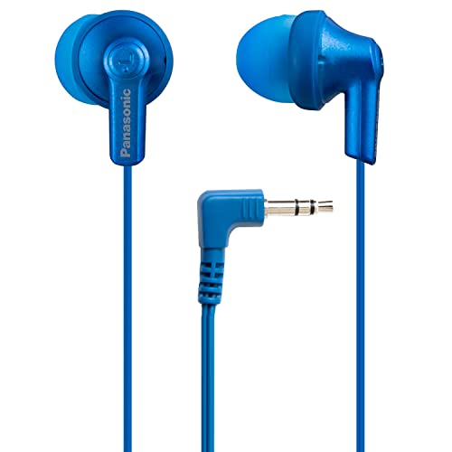 Panasonic Ergofit in-Ear Earbud Headphones Dynamic Crystal Clear Sound Ergonomic Comfort-Fit Metallic Blue (RP-HJE120-AA)
