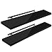 WOLTU Étagères Murales,Tablette Murale de Lot de 2, Étagère Flottante, Étagère à Livres, CD DVD, Panneau de Bois, 120x22,9x3,8cm, Noir, RG9484sz-2