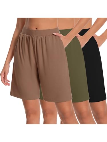 Bermuda extensible femme taille haute avec poches pour le sport