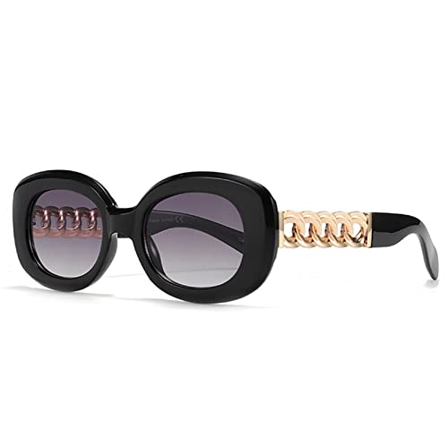 Lunettes de soleil femmes ovales caractérisées par des branches en métal au tressage unique