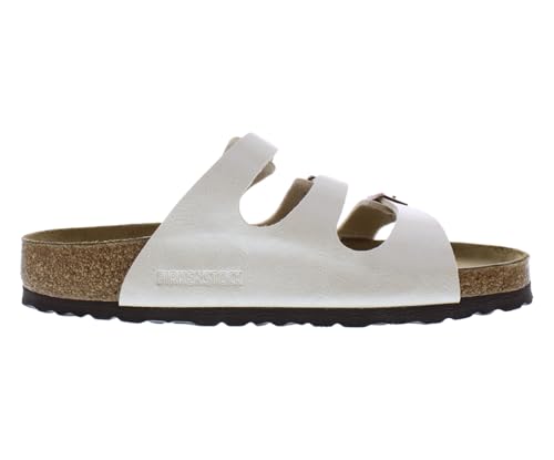 Image of Birkenstock Florida Unisex Shoes Size 4, Color: Graceful Pearl White /Dirty White