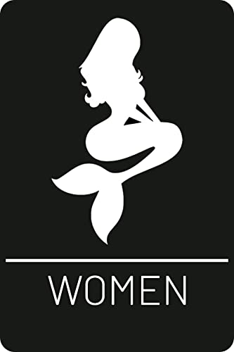 2 Pack Funny Mermaid Pirate Sign For Restroom Door Wall Decor 12"*8" (518) #TOP2