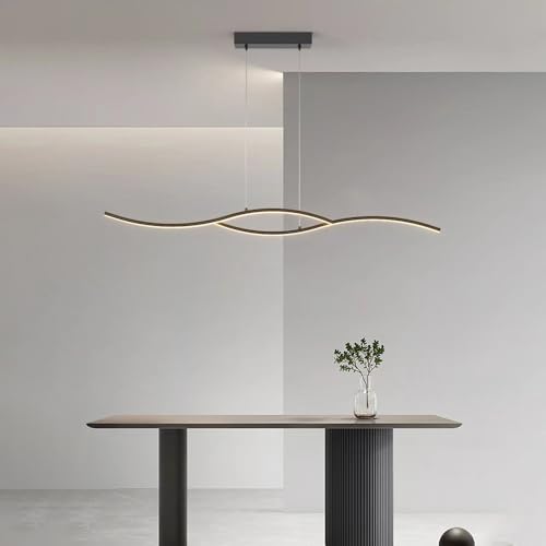 Lustre led moderne noir 26W suspension intensité variable salle à manger - 4
