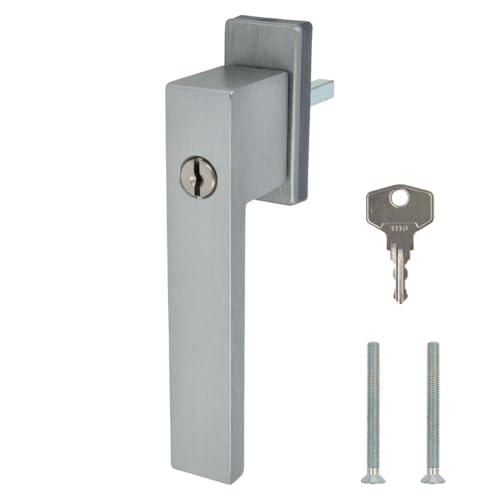 Design Aluminium Fenstergriff Dublin abschließbar - gebürstet, Farbe:Inox, Stiftlänge:40mm