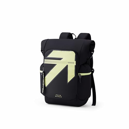 Image of American Tourister Dank | 43.32 Ltrs | 3 Compartments | Bottle Pocket | Ergonomic Padded Back Panel & Shoulder Straps | High School Backpack | 1 Year International Warranty | Black
