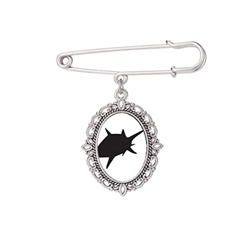 Broche en forme de requin noir Blue Ocean M pour ne plus abîmer vos pulls