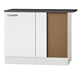 MMR Eck-Unterschrank Küche Dallas, Eckschrank, 1-türig, 110 cm breit, wechselseitig montierbare Tür, Weiß