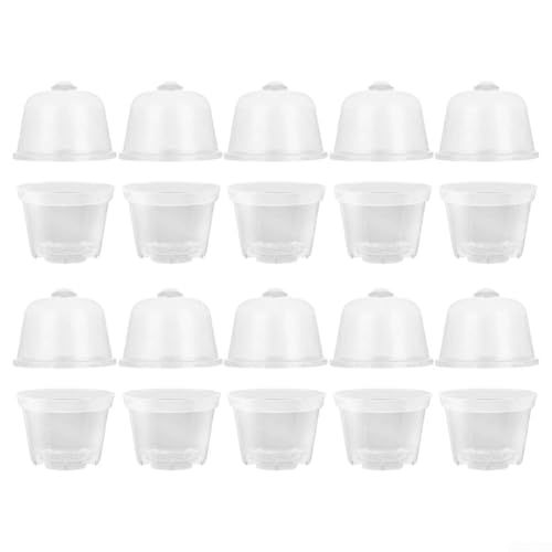 OQHAIR Conjunto de 10 vasos transparentes para berçário com cobertura protetora para promover um crescimento saudável.