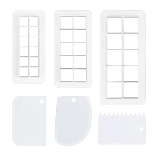 Tiras De Estampado Cuadradas De 3 Piezas, Espátulas De 3 Piezas, Cortadores De Galletas Fondant, Geometría De Cortador De Galletas, Mini Cortadores De Galletas