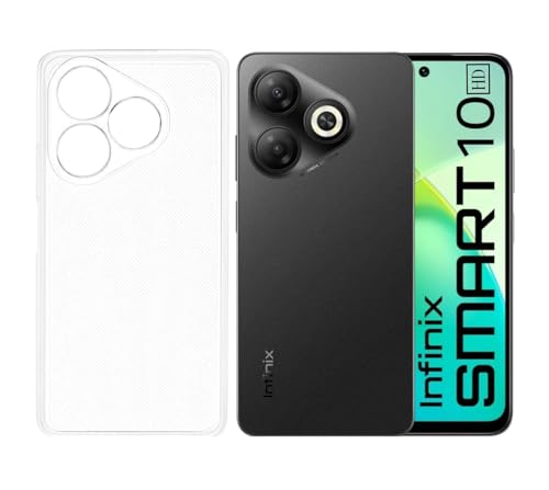 Image of COVERBLACK Soft Rubber Silicon Clear Case Back Cover Compatible for Infinix Smart 10 HD - Transparent