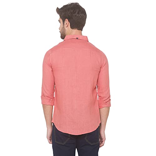 Image of Spykar Slim Fit Mint Green Shirts for Men - Full Sleeves
