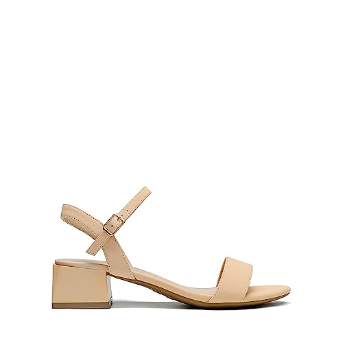 Dream Pairs Women'S Low Heels For Women Classic Open Toe Ankle Strap Block Chunky Heel Sandals Holiday Party Wedding Dress Pumps Shoes,Size 7.5,Nude-Nubuck,Sdhs2301W-1 thumb #3