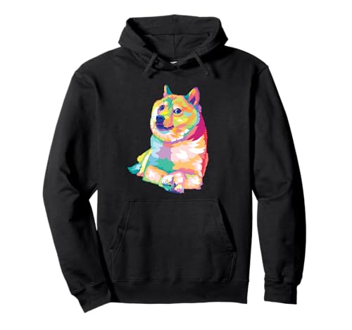 Wow Doge Meme Pop Art - Simpatico design Shiba Inu Felpa con Cappuccio