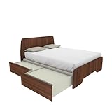 Basico MOBILFINO CAMERETTE Letto Matrimoniale 160x200 con Testate Sagomate e cassettoni - Noce Caracalla, Sinistra