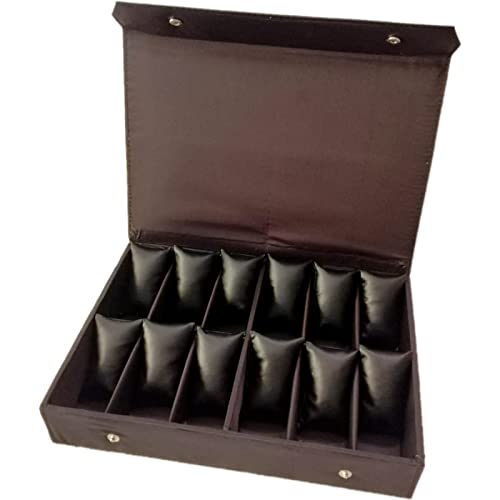 Watch Storage Box Case Cover organizer with 12pcs storage capacity for Men and Women for Brand and non Brand watches storage (Black color) Make in India
