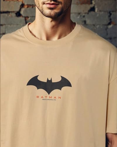 Image of Men's Oversized Batman T-Shirt - Cotton Half Sleeve Graphic Tee | Superhero Printed Casual T-Shirt for Men